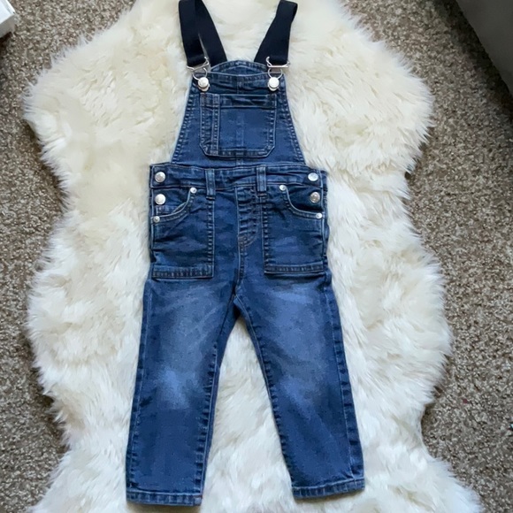 7 for all mankind jean bib overalls with elastic straps. 18m. - Picture 2 of 10
